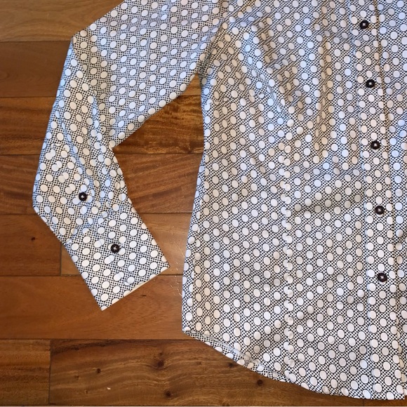 Ben Sherman Polka Dot Mod Flip Cuff Button Down Shirt - Picture 7 of 10